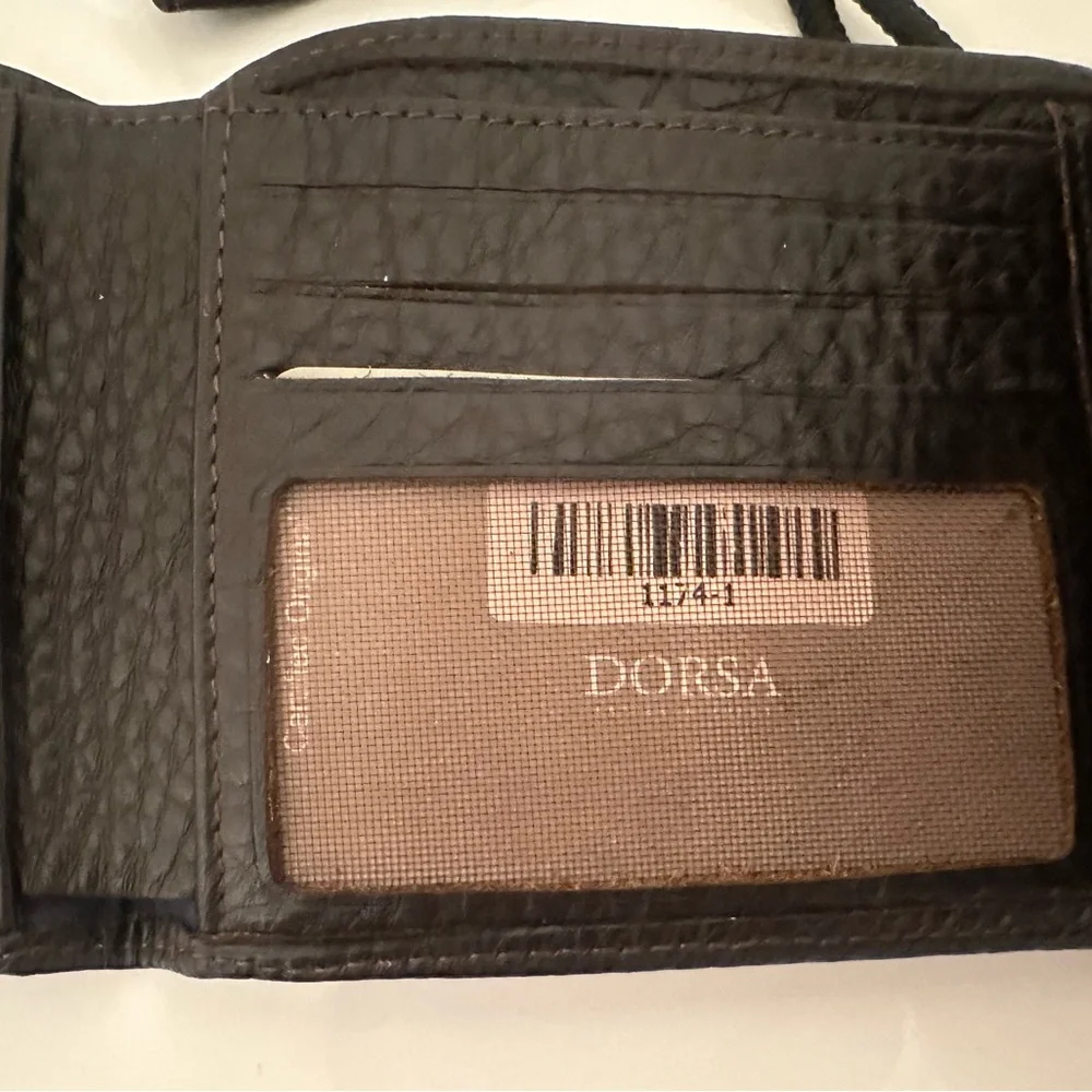 DORSA Leather Traveling Pouch for passport with wallet. Hand crafted. Brown